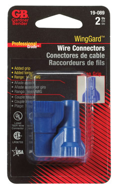Gardner Bender WingGard 14-6 Ga. Copper Wire Wire Connector Blue 2 pk