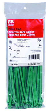 Ties Cable 8" Grn 100pk