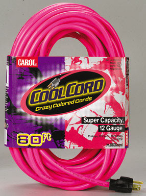 CORD EXTN FLOUR PINK80FT