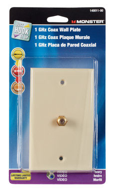Monster Just Hook It Up Ivory 1 gang Plastic Coaxial Wall Plate 1 pk