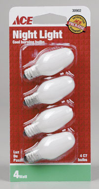 Nightlite Bulb C7 4/cd White Ace