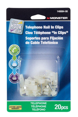 Monster Just Hook It Up White Telephone Nail In Clips