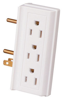 SIDE-ACCESS 6-OUTLET ADAPTER WH