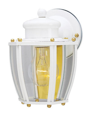 Westinghouse Semi-Gloss Gold/White Switch Incandescent Wall Lantern