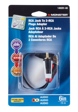 ADAPTER "Y" RCA 1F TO 2M