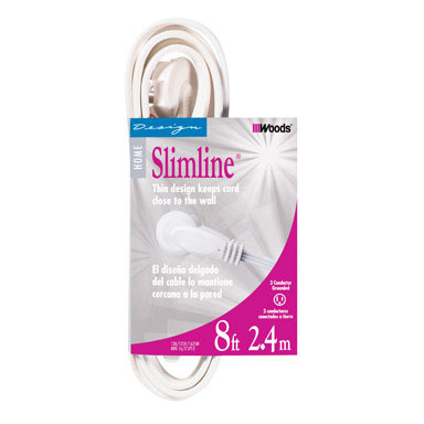 8' FLAT CORD 16/3 WHITE