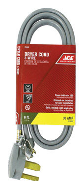 ACE 6' 10/3 Gray Dryer Cord