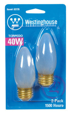 BULB TORP WH MED 40W CD2