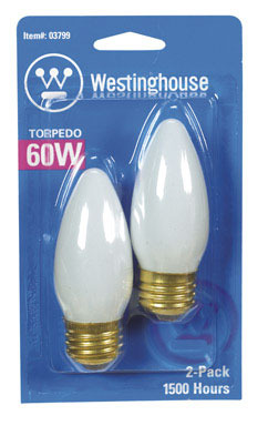 BULB TORP WH MED 60W CD2