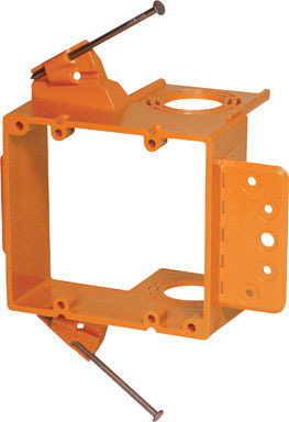 Carlon Rectangle PVC 2 gang Low Voltage Mounting Bracket Orange
