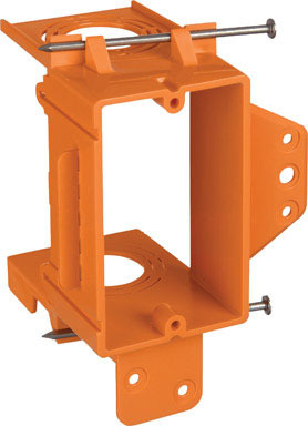 Carlon Rectangle PVC 1 gang Low Voltage Mounting Bracket Orange