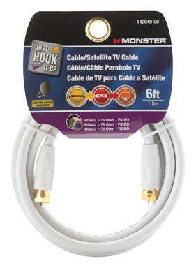 ACE RG6 CABLE 6' WHT
