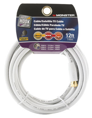 CABLE COAX RG6 12' WHITE