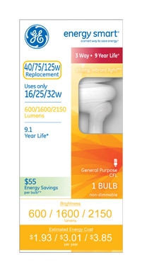 BULB 3-WAY FLUOR CFL