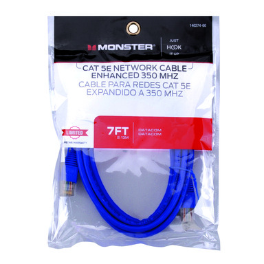 7' Cat5 Network Cable Blue