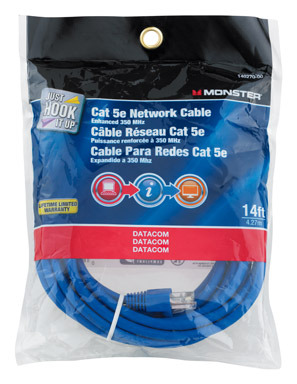 Monster Just Hook It Up 14 ft. L Category 5E Category 5E Networking Cable