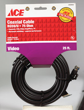 CABLE COAX RG59 25' BLK