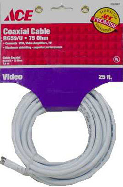 CABLE COAX RG59 25' WHT