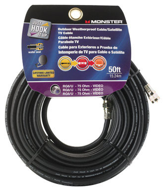 Cable Coax Rg6 50' Black
