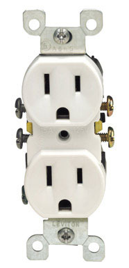 RECEPTACLE DUPLX 15A WHT