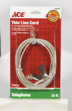 PHONECORD THIN 4C 25' IV