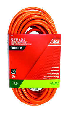 100' 16/3 Orange Extension Cord