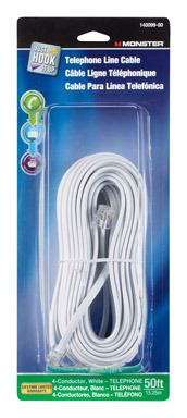 50' Telephone Line Cable White