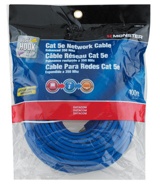 CABLE PATCH CAT5E 100' BLUE