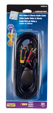 Monster Just Hook It Up 6 ft. L Video & Stereo Audio Cable RCA