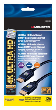 Monster Just Hook It Up 12 ft. L High Speed HDMI Cable with Ethernet HDMI