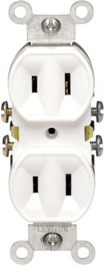 Leviton 15 amps 125 V Duplex White Outlet 1-15R 1 pk