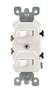 TWO 1P SWITCHES 15A WHT