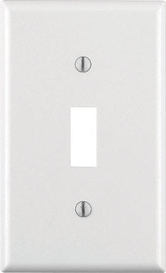 1G Plastic Toggle Wall Plate WHT