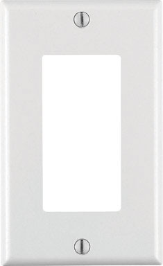 Leviton Decora White 1 gang Thermoset Plastic GFCI/Rocker Wall Plate 1 pk