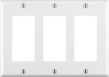 Leviton White 3 gang Thermoset Plastic GFCI/Rocker Wall Plate 1 pk