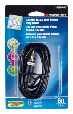 6' Mp3 Cable Black