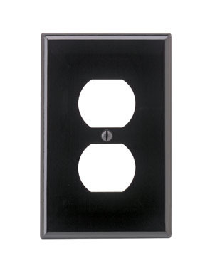 Wall Plate 1g Duplx Blk