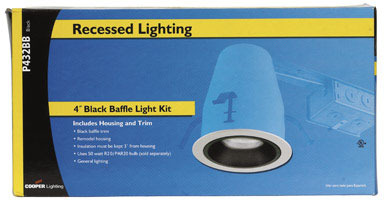 REC LIGHT BAFFLE KIT4"BL