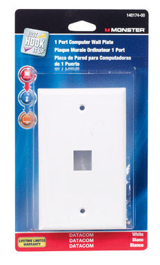 WALL PLATE 1PORT WHT