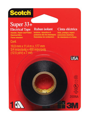 Scotch Super 33+ 3/4 in. W X 450 in. L Black Vinyl Electrical Tape
