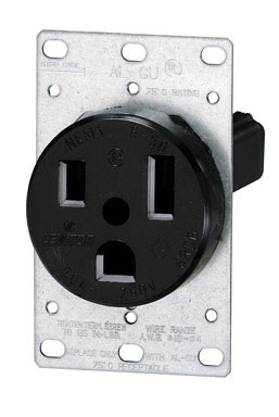 RECPT GRND 3WIR50A BLK