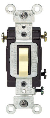 Leviton Commercial Illuminated 15 amps 3-Way Toggle Switch Ivory 1 pk