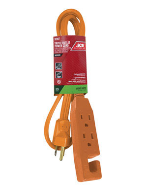 3'  16/3 3 Outlet Extension Cord