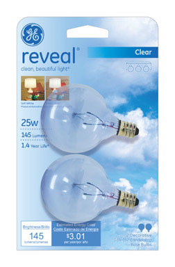 BULB GE RVL G16.5 25W2PK