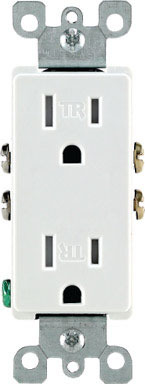 Leviton Decora 15 amps 125 V Duplex White Outlet 5-15R 1 pk