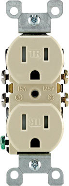 Leviton 15 amps 125 V Duplex Ivory Tamper Resistant Outlet 5-15R 1 pk