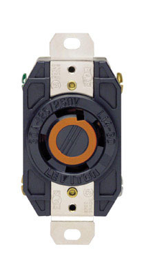 Leviton V-0-MAX 30 amps 125/250 V Single Black Locking Receptacle L14-30R 1 pk