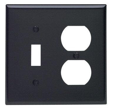 WALLPLATE 2G OUT/TOG BLK