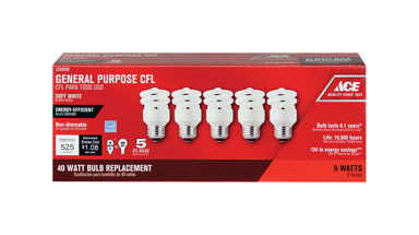 BULB CFL ACE 10W SW 5PK