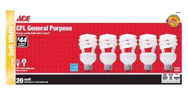 BULB CFL ACE 20W SW 5PK